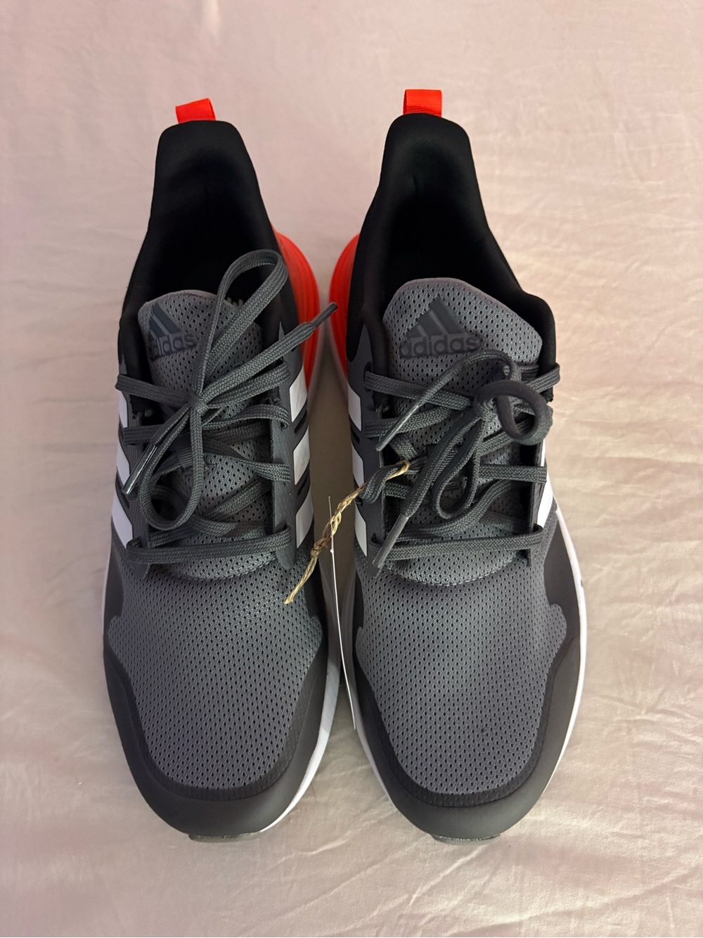 adidas Men's Gray and Red Athletic Running Sneakers